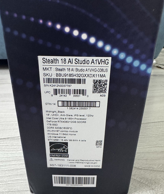 Ноутбук MSI Stealth 18 AI Studio A1VHG-008US Киев - изображение 2