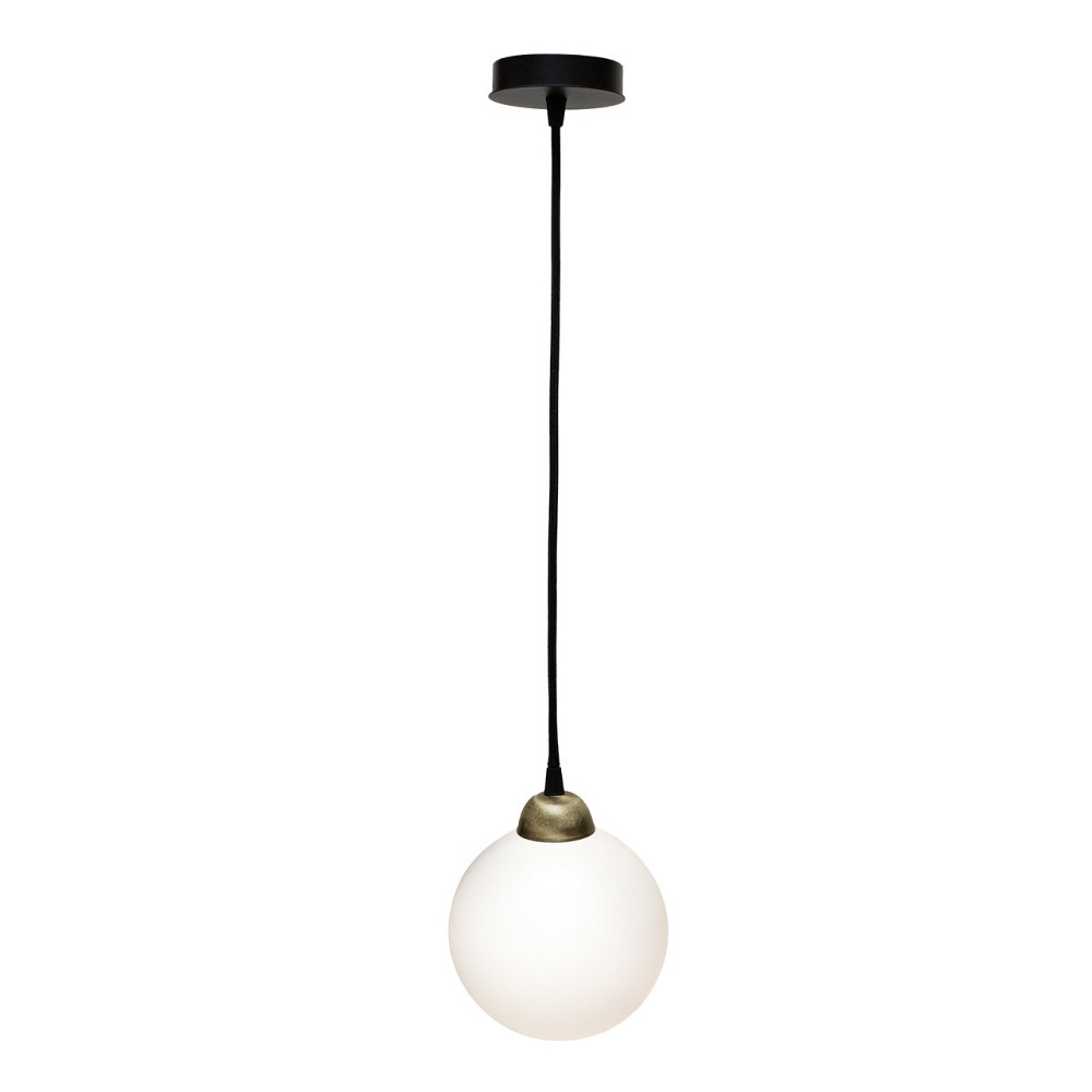 Светильник подвесной MSK Electric Luna со стеклянным плафоном шар под лампу Е27 PL 2026 BK Одесса - изображение 2