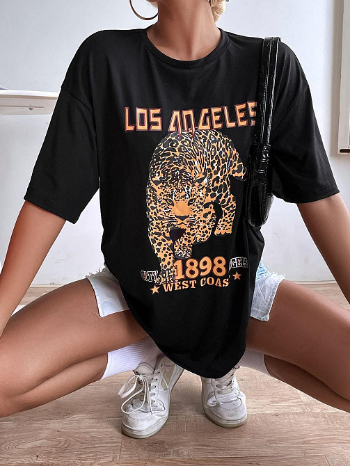 Футболка жіноча з принтом  48 Чорний 2664087690 Дніпро - фото 1