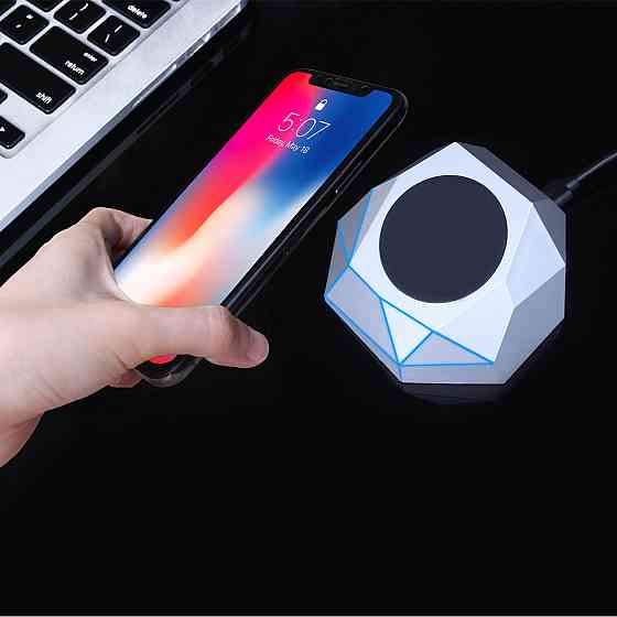 Бездротовий Зарядний Пристрій Xoopar -Geo Dock (Сріблястий З Синьою Led-Підсв) Дніпро