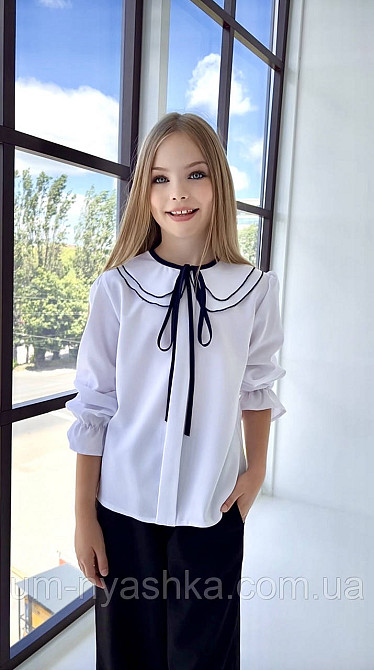 Гарна шкільна блузка з довгим рукавом 122-146 Кривий Ріг - фото 3