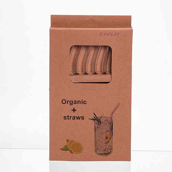 Набір скляних соломинок 7 штук з щіточкою боросилікатне скло 64486-81 Коломия