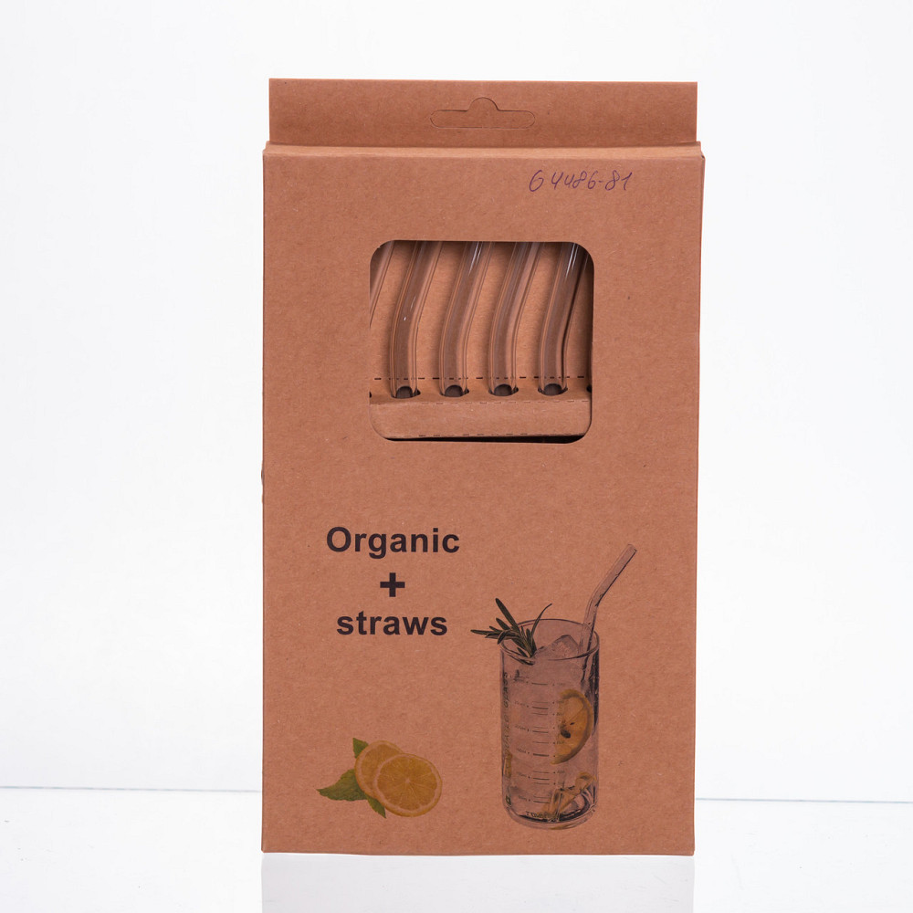 Набір скляних соломинок 7 штук з щіточкою боросилікатне скло 64486-81 Коломия - фото 2