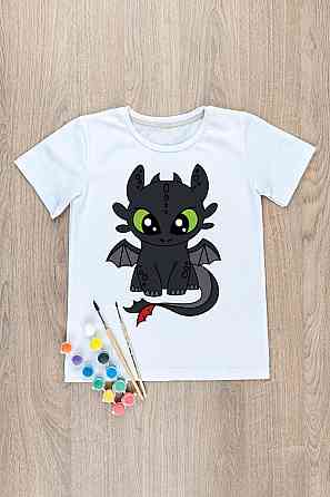 Футболка-розмальовка дитяча "Беззубик", Крохатушка-одяг Київ