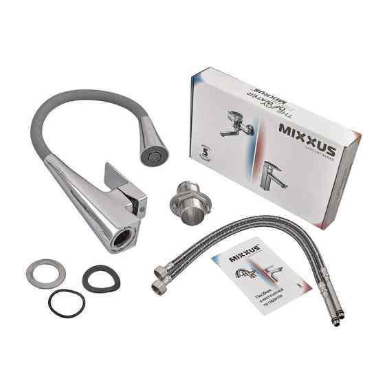 Змішувач для кухні Mixxus Etna 014-T (NUT) Refl.Grey (Колір хром+силіконовий вилив сірий) (MI8420)   ( 22941 ) Харків