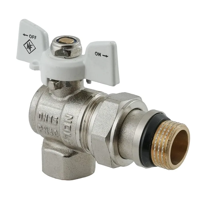 Кран кульовий з американкою Nolf classic NFC.983-06-1/2" FM ГШМ WHITE кутовий "антипротікання" (NF3162) Київ - фото 1