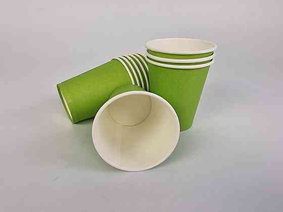 Паперові склянки кольорові 175 мл "ЗЕЛЕНИЙ БІЛИЙ" Маестро (50 шт.) Харків