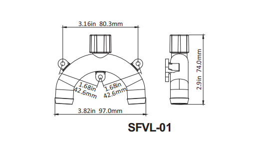 Антисифонне коліно SEAFLO 19 мм (3/4") з вентиляційним клапаном — Захист від затоплення (SFVL-01) Київ - фото 3