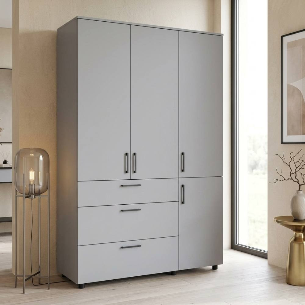 Шкаф для одежды Doros Торн Серый 3 ДСП/3Ш (полки) 135х51.6х200 (DRS-012064) Львов - изображение 1