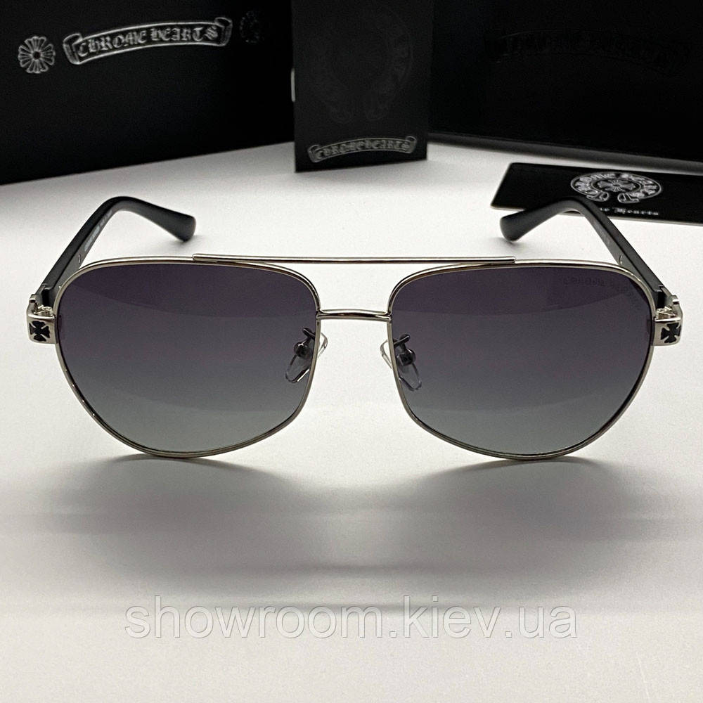Чоловічі сонцезахисні окуляри Chrome Hearts 5078 silver Київ - фото 3