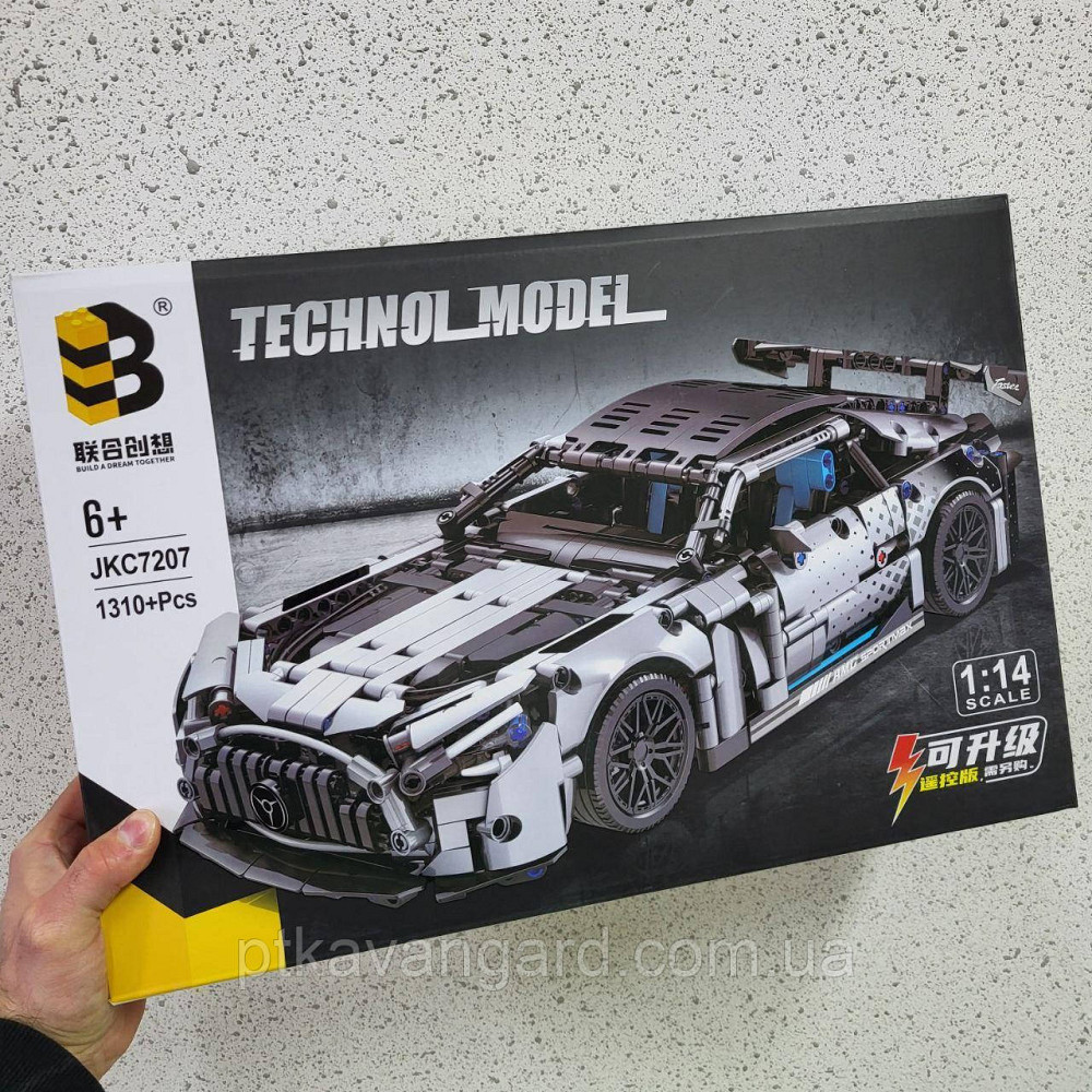 Конструктор автомобіль Мерседес АМГ 1310 деталей 1:14 Технік JKC 7207 чорно-білий Хмельницький - фото 2