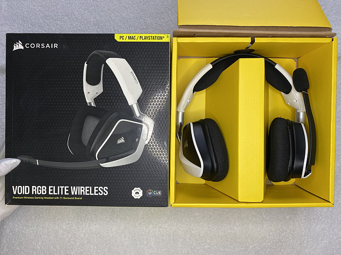 Гарнитура игровая Corsair VOID ELITE Wireless Dolby 7.1 белая, беспроводная, Wi-Fi, наушники CA-9011 Киев - изображение 10