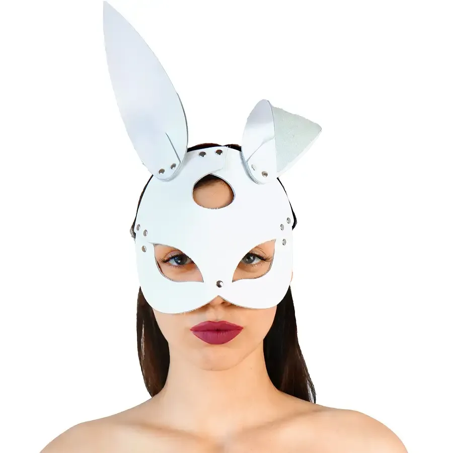 Шкіряна маска Зайчика Art of Sex - Bunny mask, колір Білий Львів - фото 1