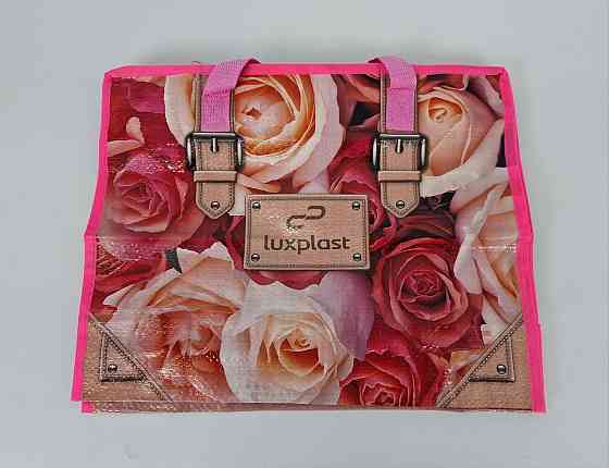 Сумка полипропиленовая на змейке с цветным рисунком  (36*34) Розы (1 шт) Харьков