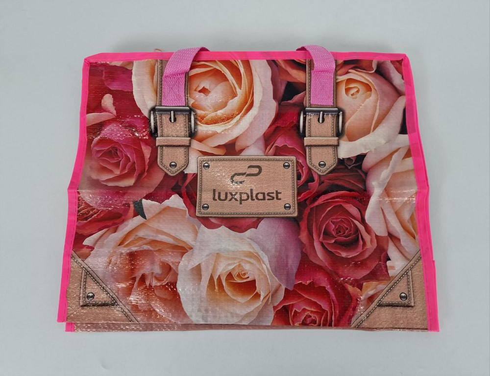 Сумка полипропиленовая на змейке с цветным рисунком  (36*34) Розы (1 шт) Харьков - изображение 1