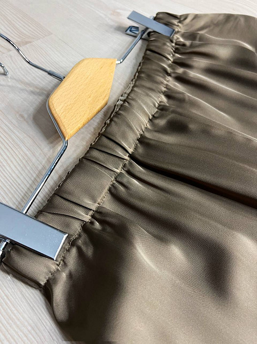 Костюм жіночий A-N 27012 шовковий блузка з брюками палаццо оверсайз бежевий, бежевий, M Київ - фото 6