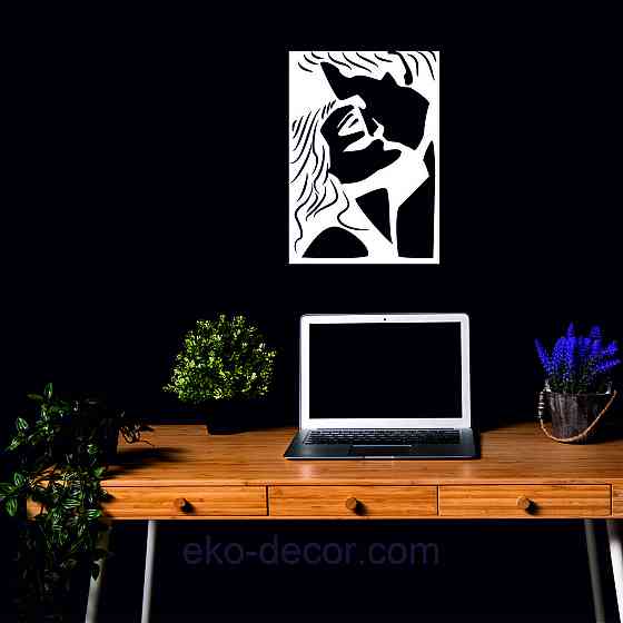 Декоративное настенное Панно «Поцелуй», Декор на стену 50*35 см, Белый Киев