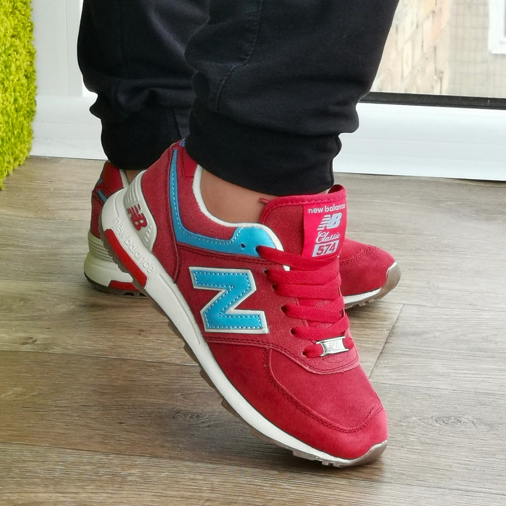 Красные Кроссовки New Balance 574 Женские Мужские Замшевые Бордовые Нью Баланс (размеры: 36,37,38,39,40) Днепр - изображение 2