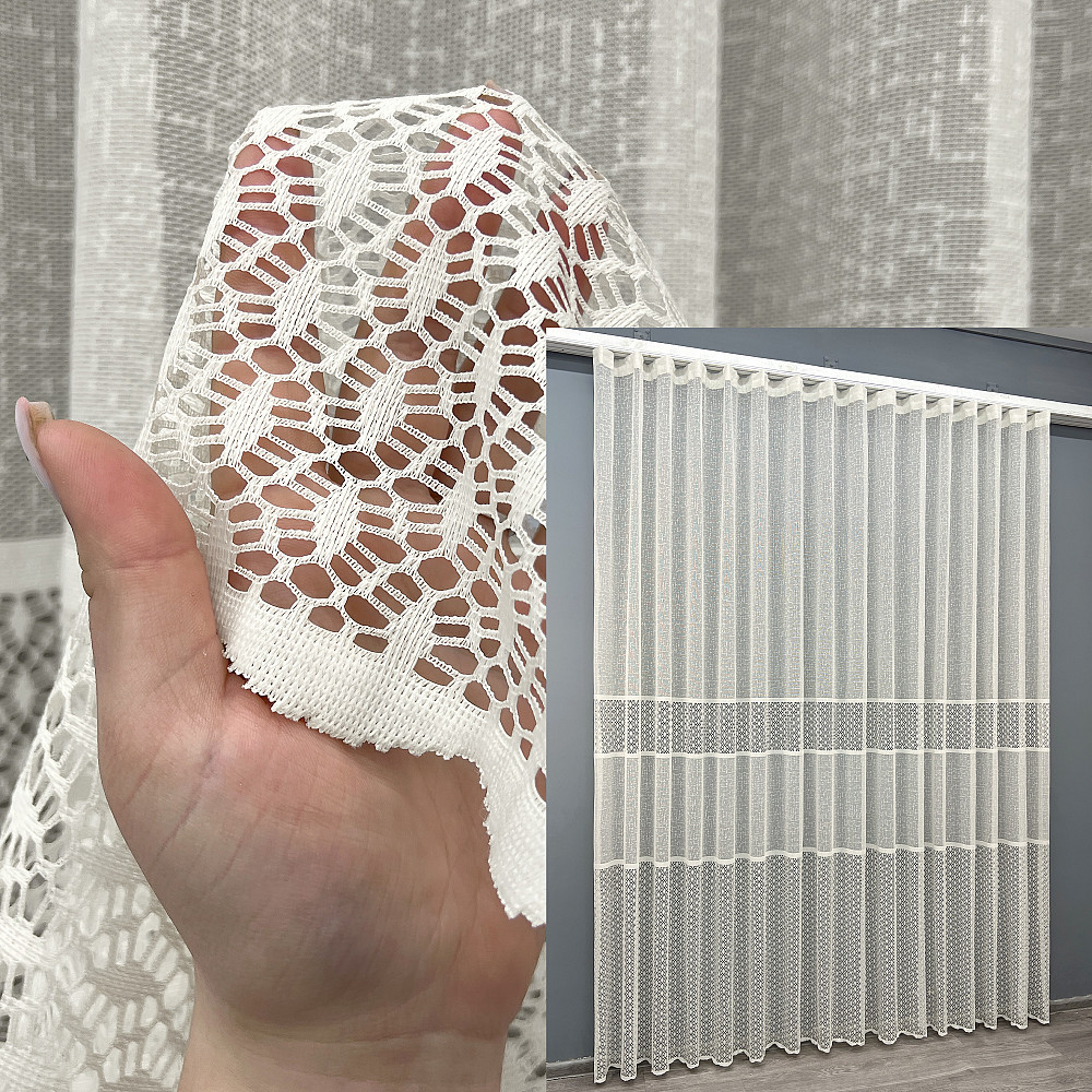 Тюль VR-Textil 2019т Жакард Молочний 400х270 см (42-1088) Київ - фото 1