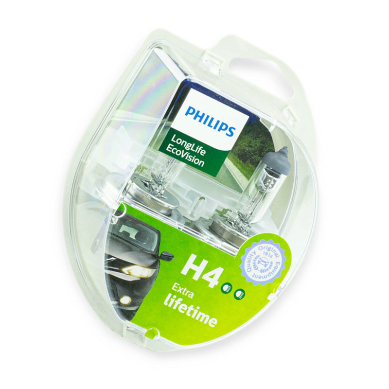Автолампа 12V 60, 55 (43) PHILIPS LongLife EcoVision (2шт) H4 Мукачево - изображение 1