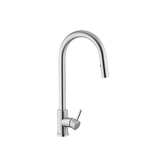 Смеситель для кухни с выдвижным изливом Kroner KRP Edelstahl Klassisch - ESG03915 сатин Киев