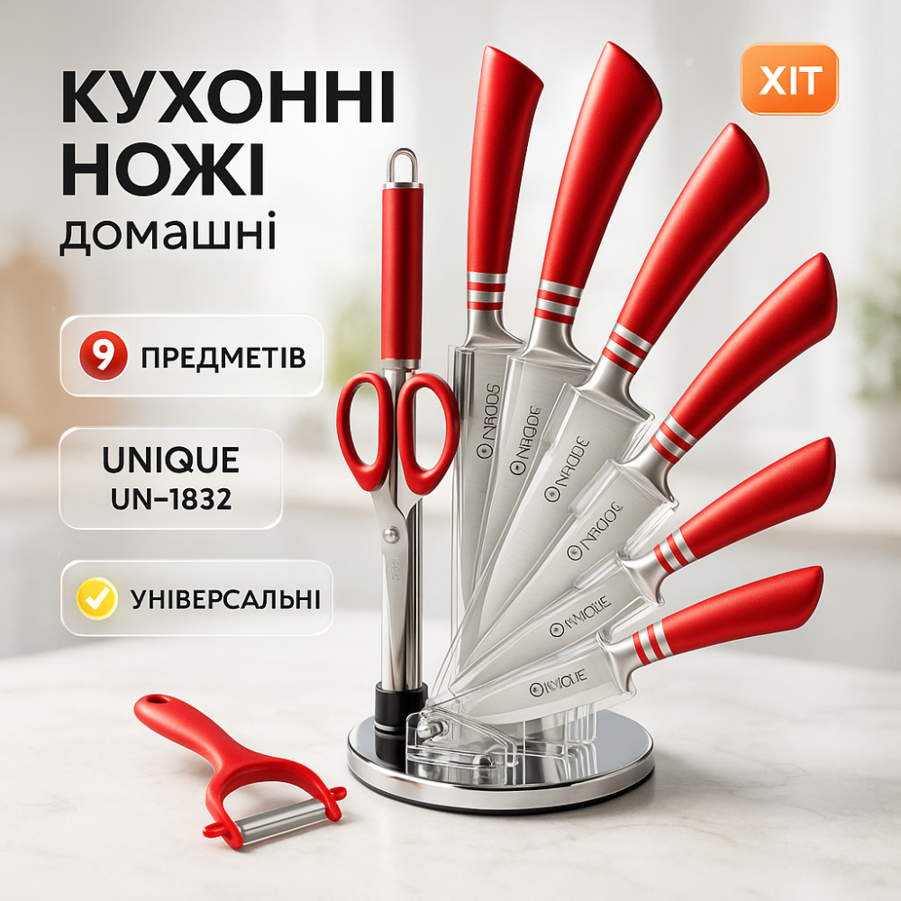 Набір ножів для кухні та дому UNIQUE, Набір ножиків для кухні ножів побутовий AS-96 Львів - фото 20