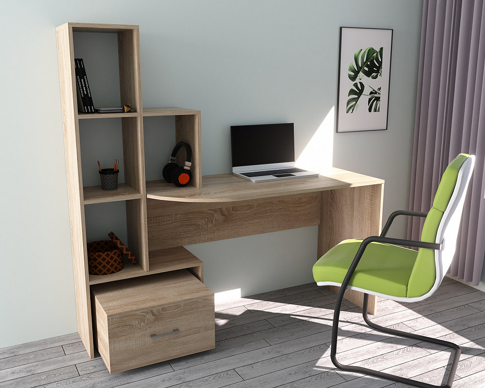 Стол письменный СП-1 №2, Дуб Сонома, 1500/550/1500 Львов - изображение 2