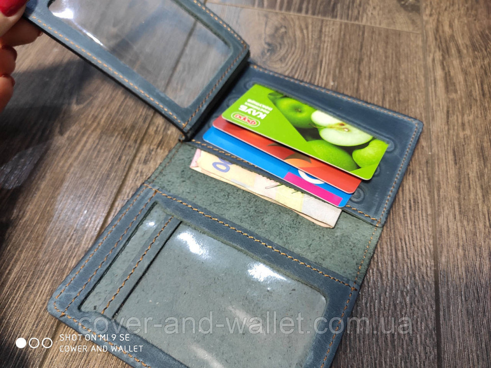 Обкладинка для прав з натуральної шкіри синього кольору ST Leather Київ - фото 5