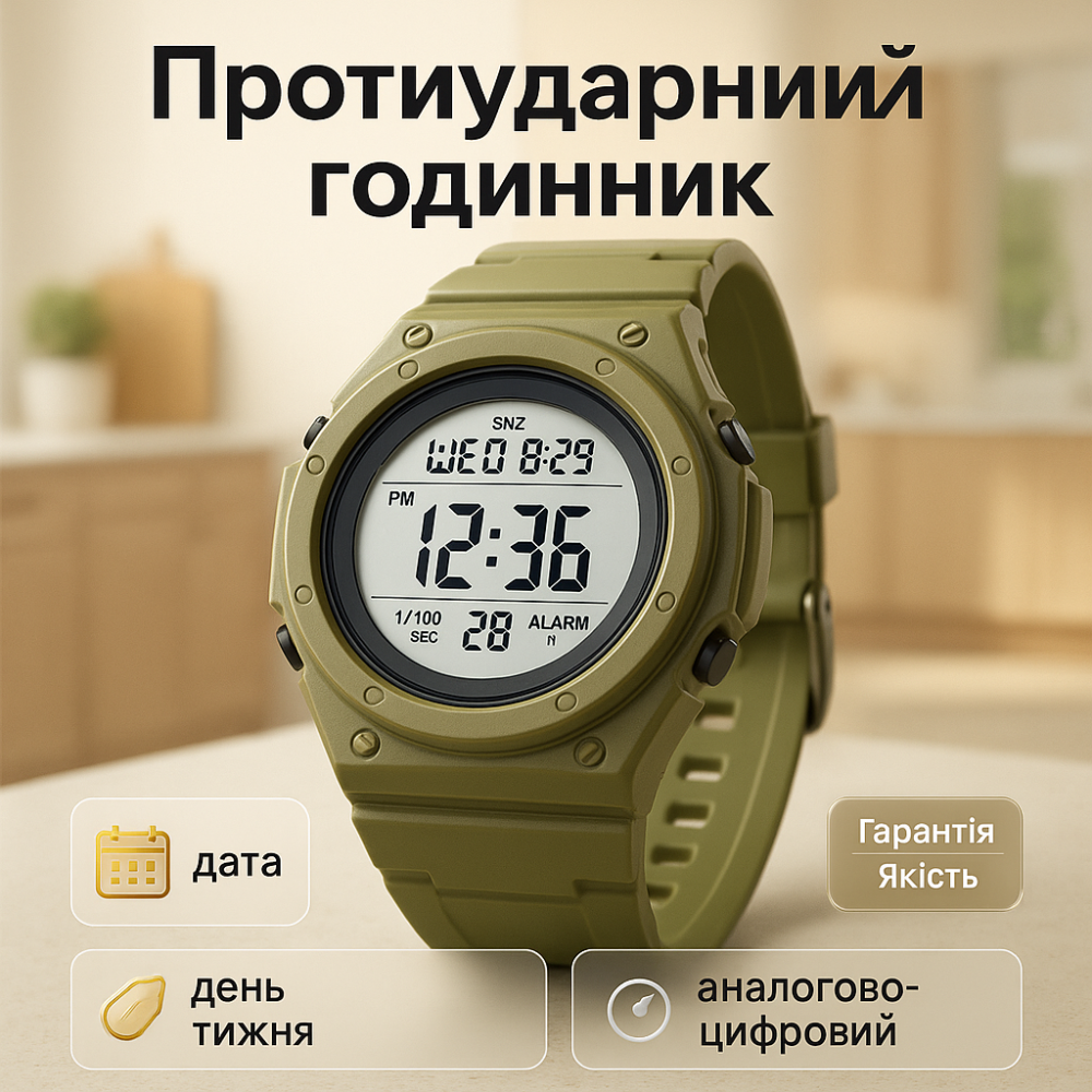 Годинник військовий чоловічий, Військовий годинник з секундоміром кварцовий армійський OT-41 Львів - фото 5