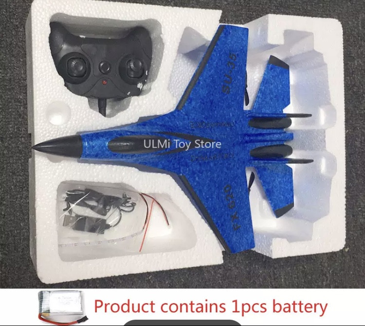 Літак іграшковий на радіокеруванні синій в подарунковій коробці (батарейки в комплект не входять) Київ - фото 2