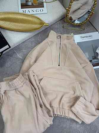 Женский теплый прогулочный костюм двойка из двухстороннего флиса Бежевый, 48/52 Одесса