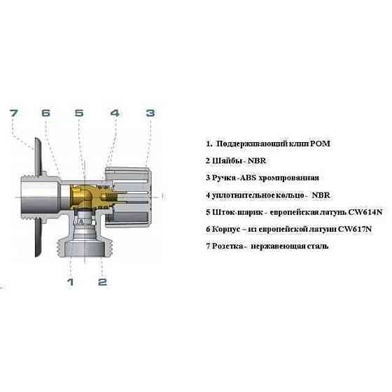 Кран шаровый угловой ARCO 1/2″х 3/4″ NOVFR729 (000000704) Киев