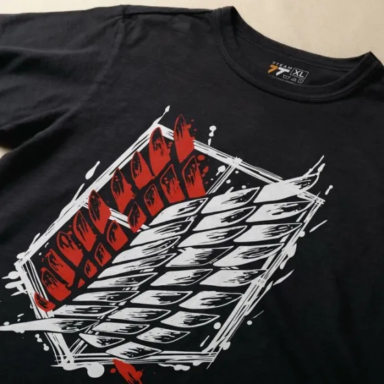 Футболка для подростка мальчика с принтом Атака титанов Крила Свободи Червоні Размер 160 Anime10080 Днепр