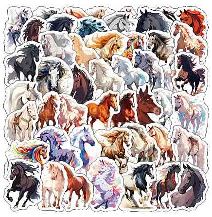 Наклейки с лошадьми 50 шт виниловые водостойкие стикеры для декора Киев