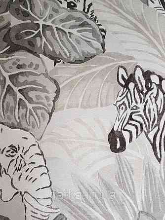 Шпалери флізелінові Decoprint Good Vibes 0.53х10 молодіжні дитячі тварини тигри жирафи поні рослини сірі Київ