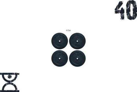 Набір блінів 40 кг (4x10) на гриф 25,30.50 мм Гантелі, гирі, штанги та диски граниліт пофарбований Київ