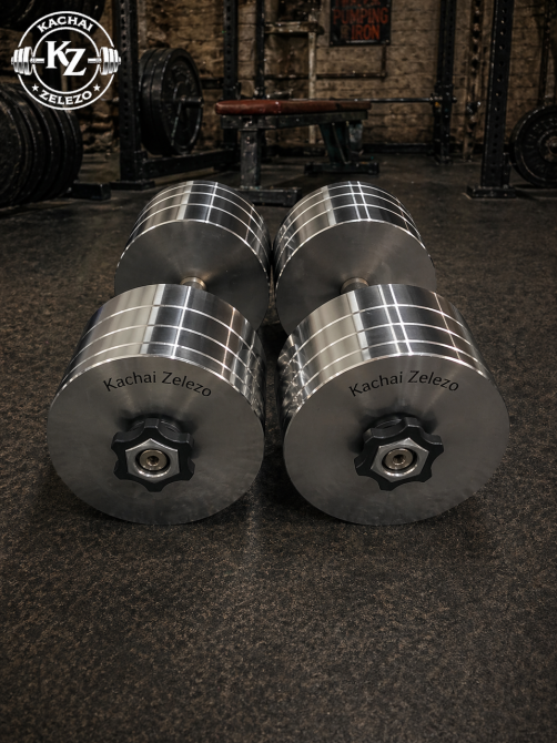 Гантелі набірні 2 по 30 кг металеві без покриття Kachai Zelezo Iron Pro Київ - фото 8