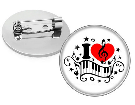 Брошь оригинальная для одежды Я люблю музыку Киев - изображение 1