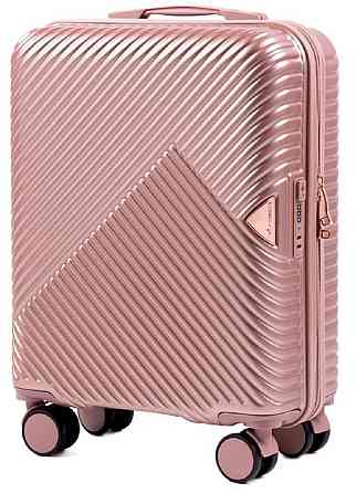 Валіза пластикова WINGS WN01 мала 55 см золотисто-рожева Київ
