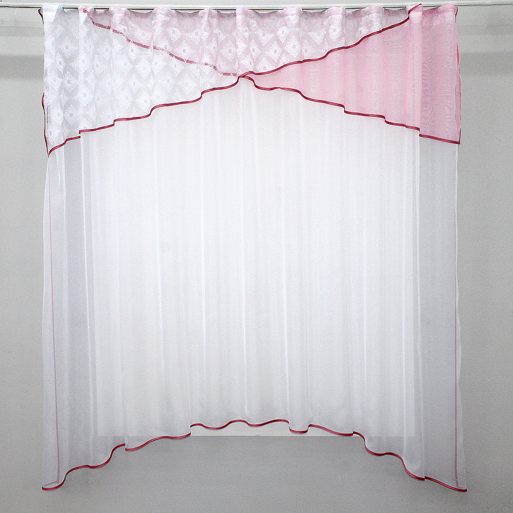 Кухонна фіранка (270х170см) колір рожевий з білим 00к 59-558 Київ - фото 1