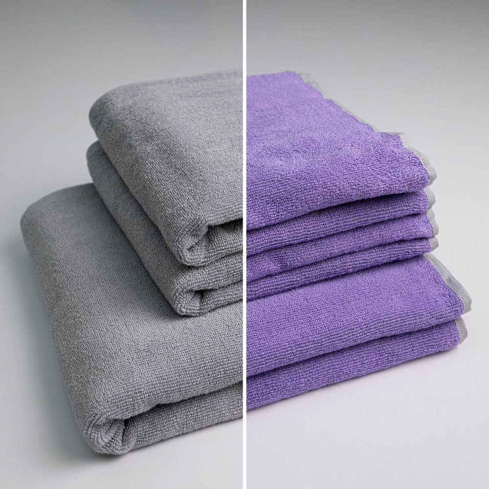 Набор махровых полотенец двусторонних Лаванда 3шт GM Textile 50х90см, 50х90см, 70х140см 400г/м2 (Лавандовый Серый) Сумы - изображение 1