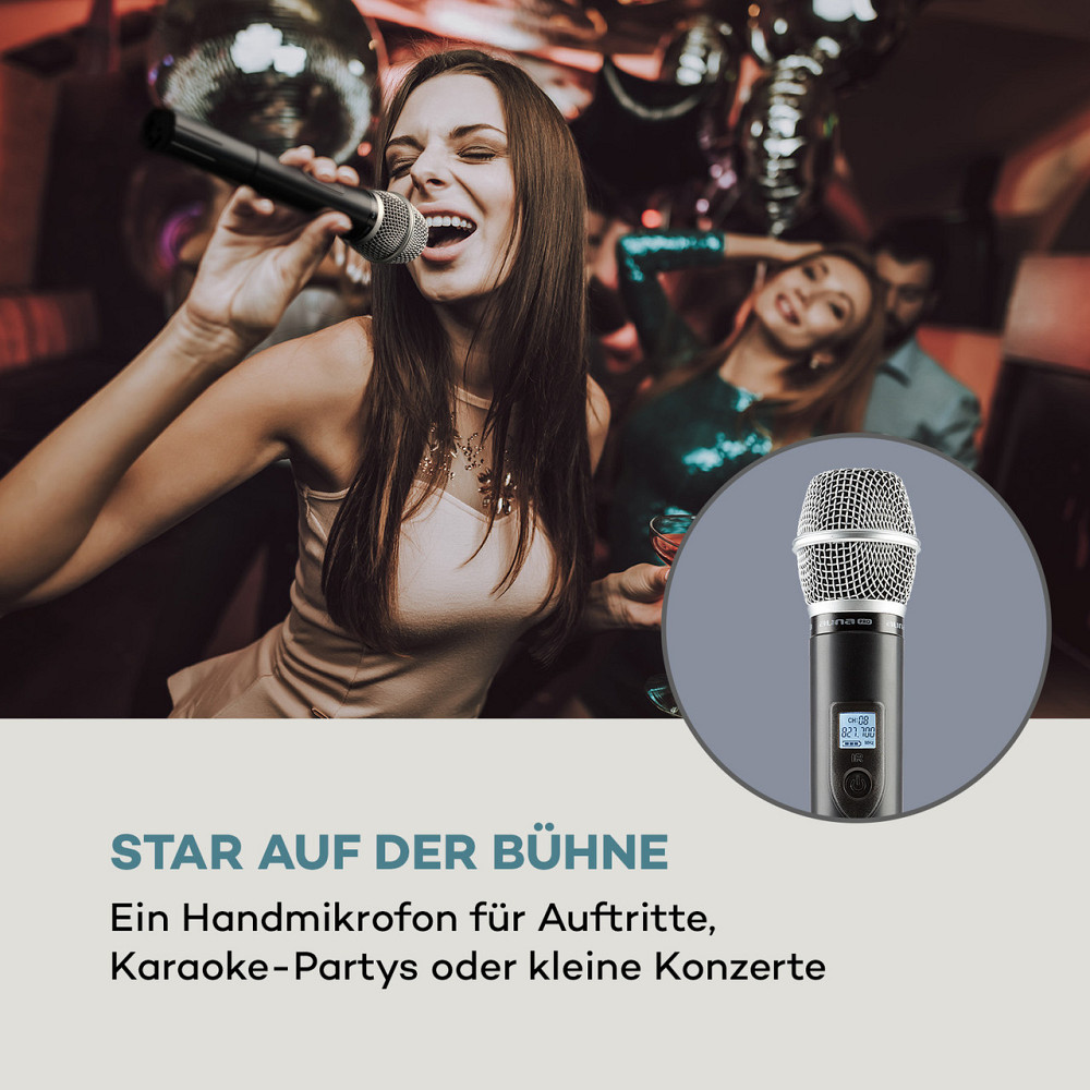 UHF200C-HB 2-канальний набір бездротових мікрофонів UHF Ручний мікрофон-приймач + передавач + гарнітура 1 Рівне - фото 3