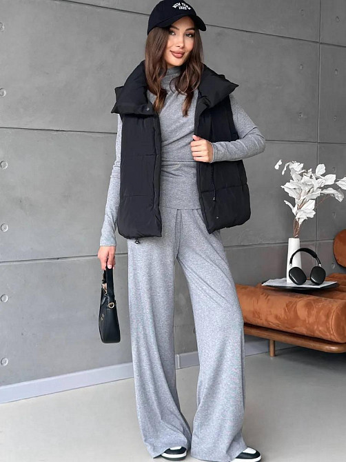 Женский стильный повседневный костюм двойка трикотаж рубчик Меланж, 42/44 Одесса - изображение 3