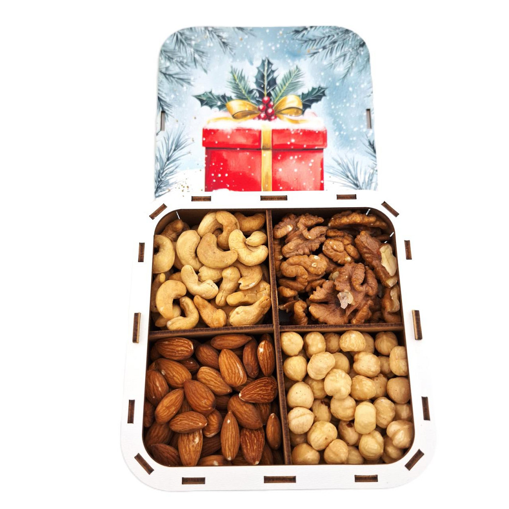 Новорічний набір горіхів №245 у святковому пакуванні на Новий Рік для дівчини, жінці, колегам, вчителю, сестрі, подрузі, мамі, Одеса - фото 12