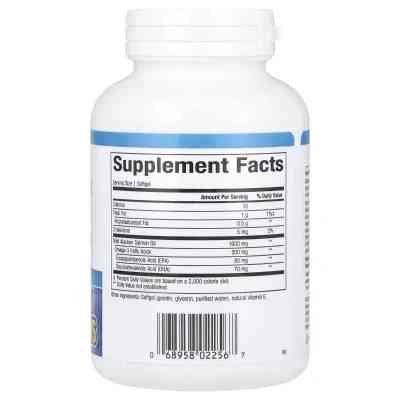 Жирні кислоти Natural Factors Жир дикого лосося аляски, 1000 мг, OmegaFactors, Wild Alaskan Sal (NFS-02256) Вінниця