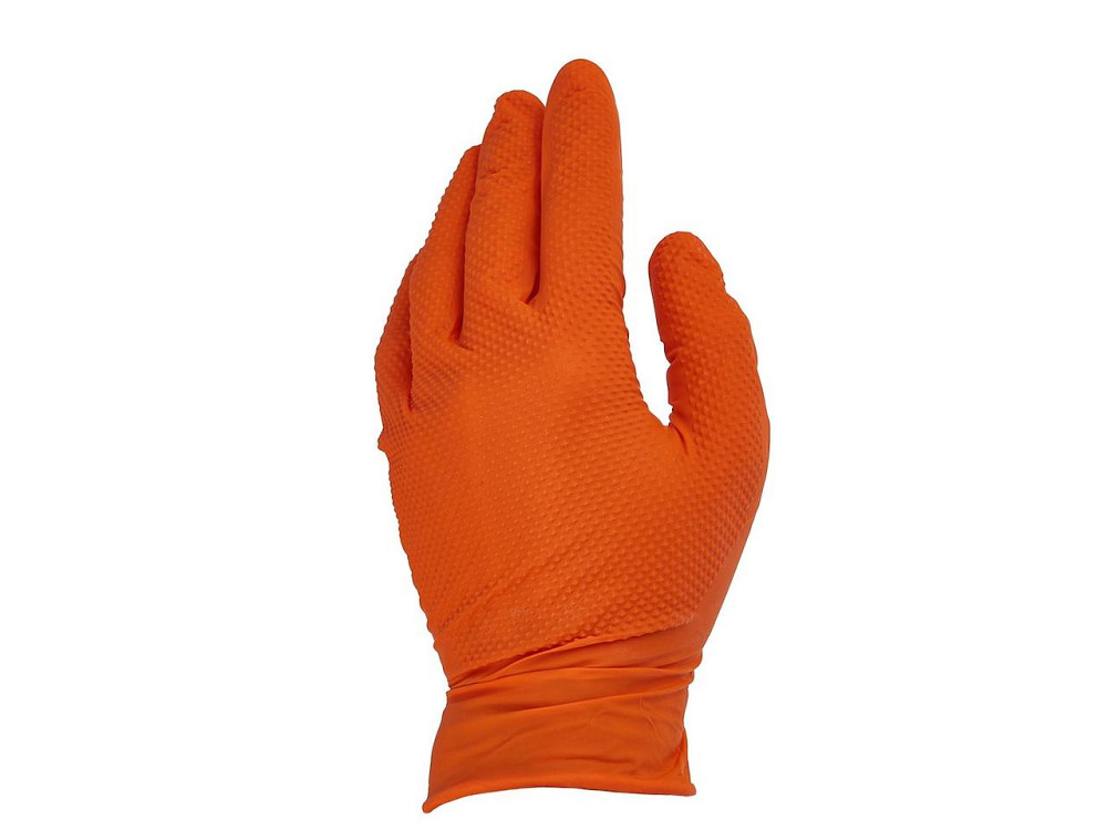 Рукавиці "GeKo" нітрилові підвищеної міцності, розмір XXL (11), помаранчевого кольору, упаковка 50 штук Киев - изображение 4