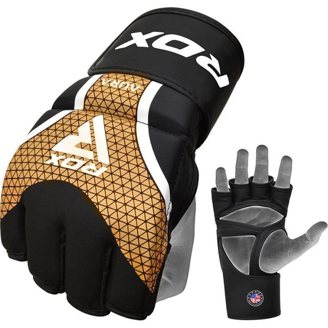 Рукавиці для RDX AURA PLUS T-17 Black Golden L (капа в комплекті) Кам'янське - фото 3