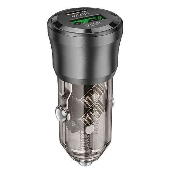 Автомобільний зарядний пристрій BOROFONE BZ25 Journey PD38W(1C1A) car charger Transparent Black (6941991106965) Киев