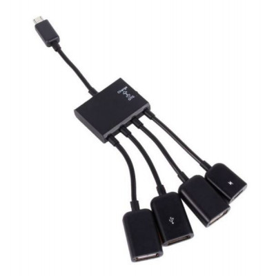 Концентратор Lapara LA-MicroUSB-OTG-HUB black Вінниця - фото 1