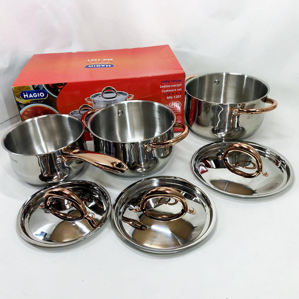 Набір каструль з антипригарним покриттям MAGIO, Набір каструль для електронної плити KY-48 Івано-Франківськ - фото 1